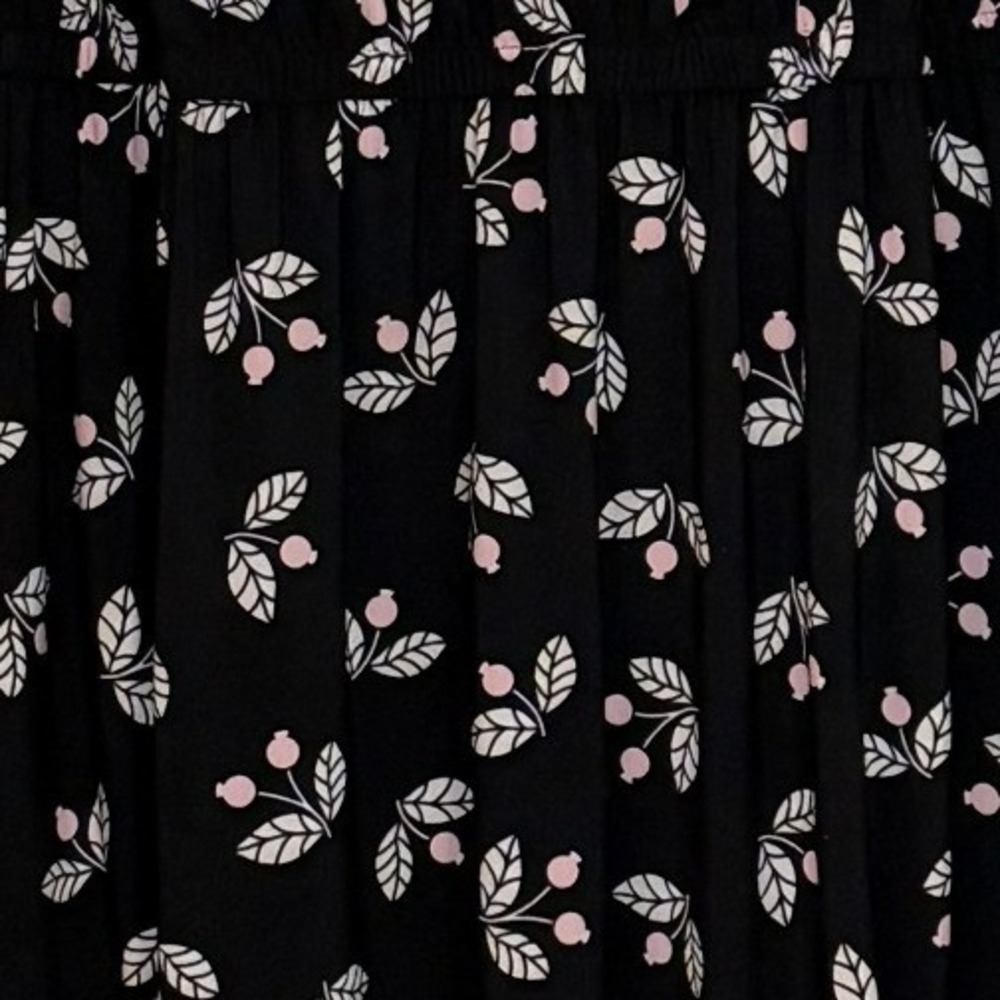 Anne Klein Womens Black Pink Floral Berry Sleeveless V-Neck Midi Dress Size 12 - Picture 2 of 7